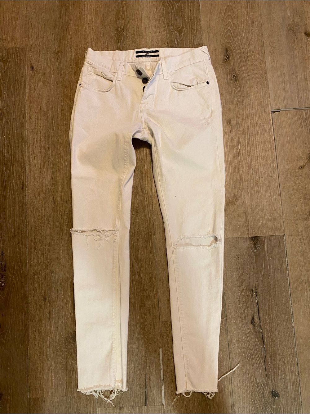 Hudson Jeans White High-Rise Skinny Jeans